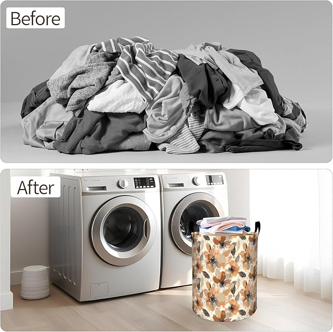 Romantic Wolf Moonlit Night Laundry Basket 19.7"x15.7", Collapsible Dirty Clothes Waterproof Laundry Hamper Organizer Toy Storage Bin for Dorm Nursery Bathroom Decor