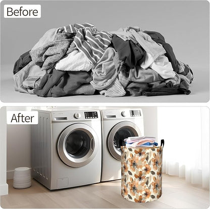 Romantic Wolf Moonlit Night Laundry Basket 19.7"x15.7", Collapsible Dirty Clothes Waterproof Laundry Hamper Organizer Toy Storage Bin for Dorm Nursery Bathroom Decor