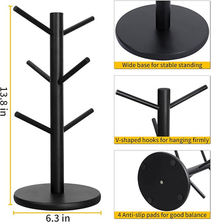 MyLifeUNIT Mug Holder Tree, Coffee Cup Holder with 6 Hooks (Black) | MyLifeUNIT