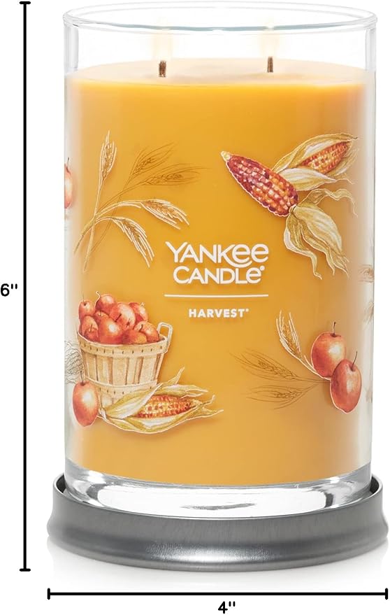 Yankee Candle Large Tumbler Scented Candle with up to 80 Hour Burn Time, Premium Plant Wax Blend for Consistent Burn, 20 oz Tumbler Candle with Room Filling Fragrance, Harvest