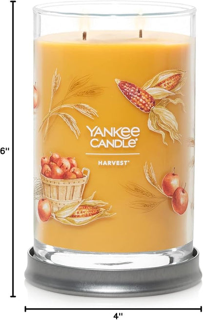 Yankee Candle Large Tumbler Scented Candle with up to 80 Hour Burn Time, Premium Plant Wax Blend for Consistent Burn, 20 oz Tumbler Candle with Room Filling Fragrance, Harvest
