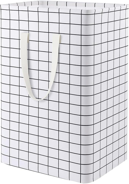 Waterproof Laundry Hamper Collapsible Laundry Basket Leather Handle Laundry Bag Large Clothes Storage Toy Organization for Bathroom Bedroom Laundryroom College Dorms (Laundry Basket-005)