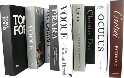 PTShadow 9 Pcs Decorative Books Aesthetic Chic Faux Book Set for Room Décor,Modern Home Decor Coffee Table Decor