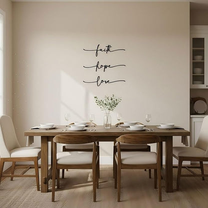 AIM & GGKK Faith Hope Love Metal Wall Decor – 3 Pieces Modern Minimalist Wire Wall Art, Inspirational Metal Letter Sign Decor for Living Room, Bedroom, Bathroom, or Office