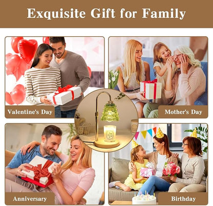 GEEZO Fragrance Candle Warmer Lamp，Electric Candle Warmer with Timer & Dimmer，Mom Christmas Birthday Gifts for Women, House Warming Gifts New Home Bedroom Decor