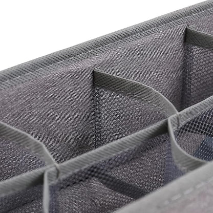 Qozary 3 Pack Sock Underwear Drawer Organizer Dividers, Collapsible Cabinet Closet Storage Boxes for Clothes, Socks, Lingerie, Underwear, Tie, Belt, Baby, Bedroom
