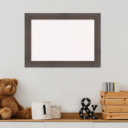 Amanti Art White Cork Board for Wall, 15x21 Vision Board with Brown Wood Frame, Small Corkboard Office Decor for Home Organization, Country Rustic Corkboard Pinboard to Display Items for Home
