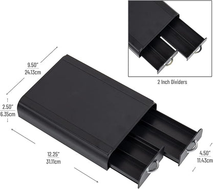 Mind Reader Single Serve Pod Organizer, 2 Drawers, 24 Pod Capacity, Black