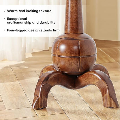 Wooden Coat Rack Freestanding with 8 Hooks, Heavy Duty Coat Hanger Stand with Stable Base, Vintage Coat Tree Standing Coat Racks for Entryway, Hallway, Bedroom (Walnut)