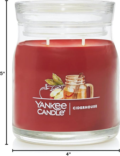 Yankee Candle Ciderhouse Scented, Signature 13oz Medium Jar 2-Wick Candle, Over 35 Hours of Burn Time