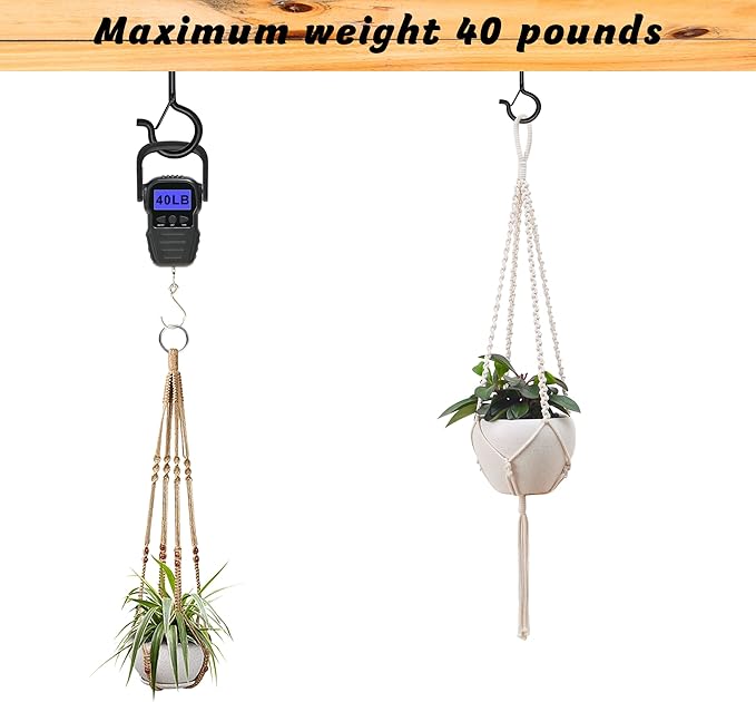 10 PCS 3 inches Q-Hanger Hooks with Safety Buckle, Screw Hooks for Outdoor String Lights, Ceiling Hooks for Hanging Plants, Black