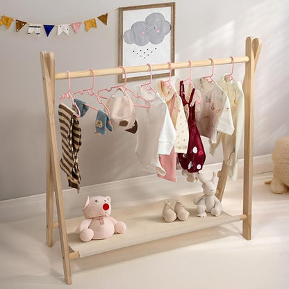 60 Pack Baby Clothes Hangers - 11.4"x6.7" Plastic Toddler Hangers, Durable Small Infant Hanger Stackable Design with Anti-Slip, Perfect for Standard Closet, Nursery & Children's Clothes