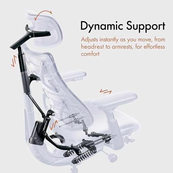 LiberNovo Dynamic Ergonomic Desk Chair + StepSync Footrest Bundle - Comfy Home Office Chair with Adaptive Lumbar Support, 160° Recline & Built-in Spine Stretch, Green+48cm