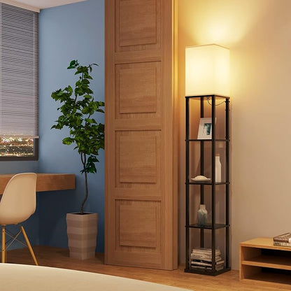 addlon Floor Lamp with Shelves, 5-Tier Modern Shelf Floor Lamp with 3CCT LED Bulb
