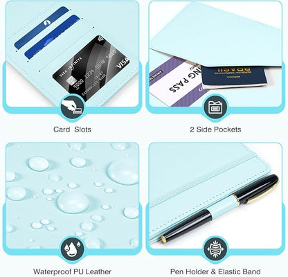 Ospelelf Leather Binder with 58 Plastic Sleeves, 3 Ring Presentation Binder for 8.5x11, Portfolio Organizer with 8 Tabbed Sleeves & Zipper Pocket for Documeents, Artwork, Certificates Blue