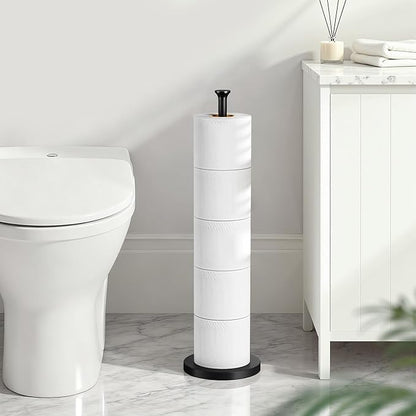 Toilet Paper Holder Stand(with Reserve Function), Free-Standing Spare Rolls Storage Holder, Stainless Steel, Modern Design
