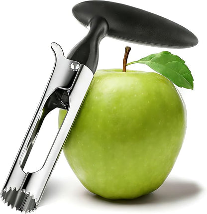 Apple Corer, Comfortable Handle and Sharp Serrated Blade Apple Core Remover, Sturdy and Easy to Use for Apple and Pear Core, Dishwasher Safe - Black