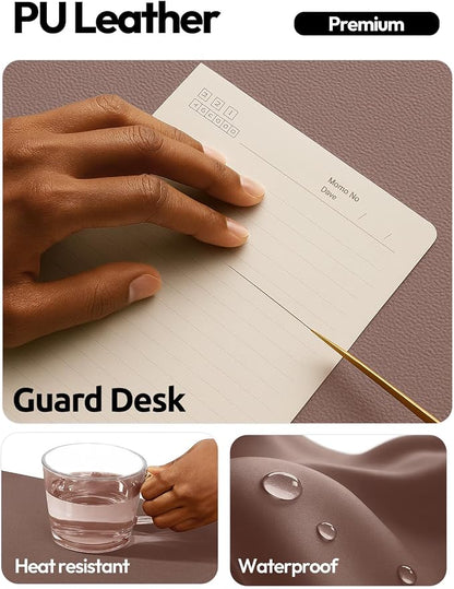 YSAGi Leather Desk Protector, Office Mat, Large Mouse Mat, Non-Slip PU Leather Blotter, Laptop Desk Mat, Waterproof Writing Pad for Office and Home(Chocolate, 42" x 17.2")