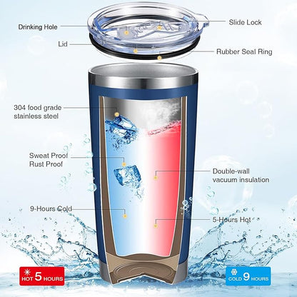 Sieral 24 Pieces Thank You for Being Awesome Tumbler, Thank You Supplies for Women Men 20oz Insulated Stainless Steel Travel Tumbler with Lid and Straw Appreciation Gift with Keychain (Multicolor)