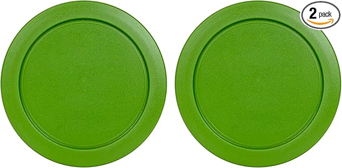 Replacement Lids fits Pyrex 2-Cup Glass Food Storage Container Bowls, 5-Inch Plastic Round Lids Covers for Pyrex 7200-PC, Airtight & Leakproof (2-Pack, Green)