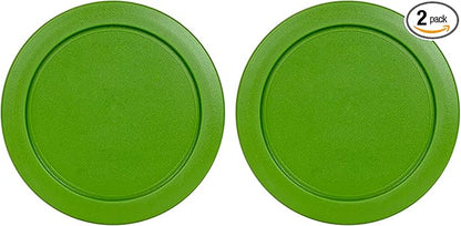 Replacement Lids fits Pyrex 2-Cup Glass Food Storage Container Bowls, 5-Inch Plastic Round Lids Covers for Pyrex 7200-PC, Airtight & Leakproof (2-Pack, Green)