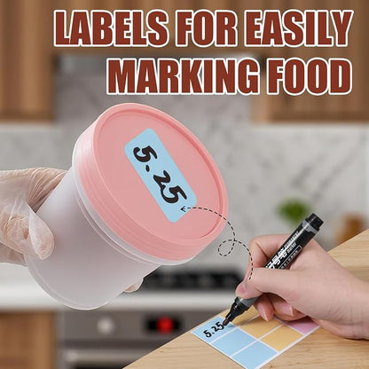 6 Pack 3.4oz Food Storage Containers, Plastic Containers with Twist Top Lid, Reusable Dishwasher Freezer Safe Airtight, Takeout Container - Ideal for Soup and More