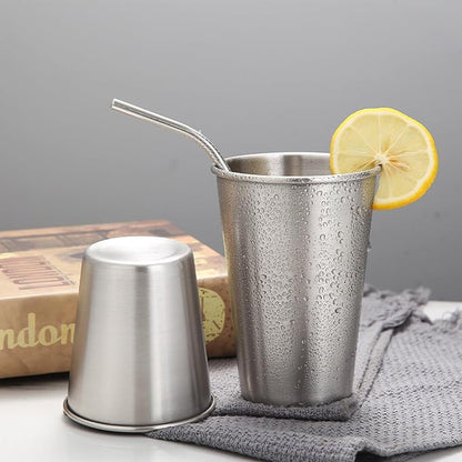 Tosnail 8 Pack 8 oz Stainless Steel Cups, Small Metal Cups, Unbreakable Drinking Glasses, Water Tumblers