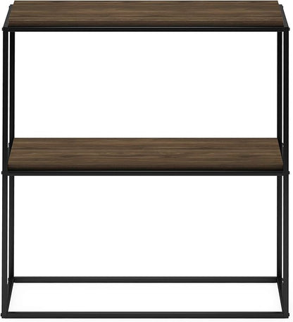Furinno Moretti Modern Wide Stackable Metal Shelf, Columbia Walnut