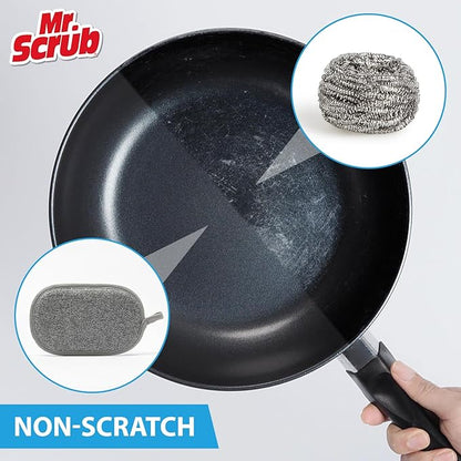 All-Purpose Sponges Kitchen, Non Scratch Dish Sponge for Washing Dishes Cleaning Kitchen, Rough Scrubbers Side for Non-Stick Cookware, Soft Microfiber Scrub Side for Dishes（6 Pack, Large）