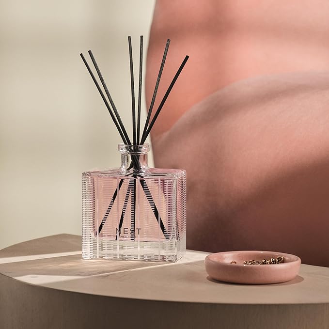 NEST New York Reed Diffuser, Himalayan Salt & Rosewater - The Wellness Collection - 5.9 fl oz - Fragrance for Up to 90 Days - Reusable, Refillable Glass Holder - Includes 8 All-Natural Reed Sticks
