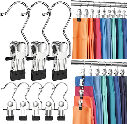 50 Pack Pants Hangers with Clip,Legging Organizer for Closet Hanging, Space Saving Yoga Pants Hangers Clip Hangers Closet Organization,Closet Organizers and Storage for Jeans,Shorts,Skirts,Hats