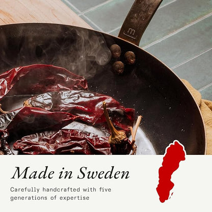 Made In Cookware - Seasoned 12" Blue Carbon Steel Frying Pan - (Like Cast Iron, but Better) - Professional Cookware - Crafted in Sweden - Induction Compatible