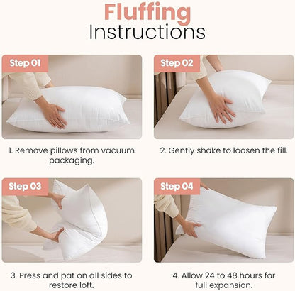 Utopia Bedding 16x24 Pillow Inserts, Set of 2, White – Indoor Decorative Throw Pillows for Bed, Sofa & Couch – Soft, Supportive & Fluffy Cushion Inserts