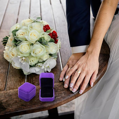 Laumoi 36 Pcs Velvet Ring Box for Wedding Ceremony Engagement Jewelry Boxes Packaging Display Ring Case Earring Storage Holder for Proposal Anniversary Birthday Gift(Purple)