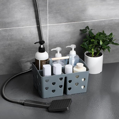 Anyoifax Portable Shower Caddy Plastic Shower Basket Organizer Divided Bathroom Caddy Storage Cleanning Caddy Tote with Handle for College, Dorm Room, Kitchen, Grey