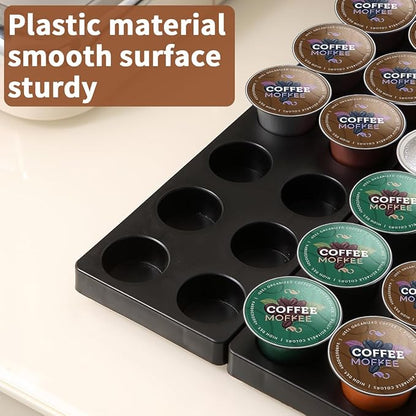 Berglander Coffee Capsule Holder for Drawer, 32 Pods Coffee Pod Storage Organizer for Kitchen Drawer Holders for Nespresso Originalline, Black Plastic Kitchen Organizer