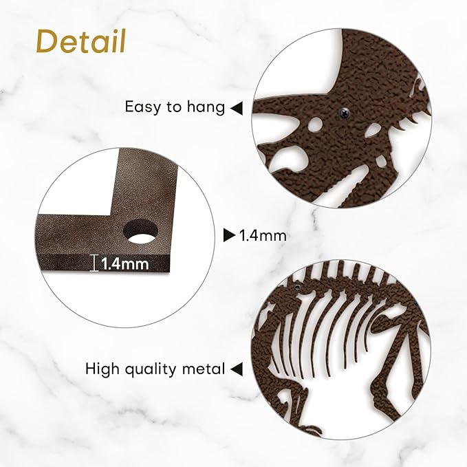 SIGNLEADER Metal Wall Art Decor Triceratops Minimalist Modern Abstract Wall Sculpture Hangings Home Decoration for Living Room, Bedroom, Bathroom, Kitchen - 24" Bronze