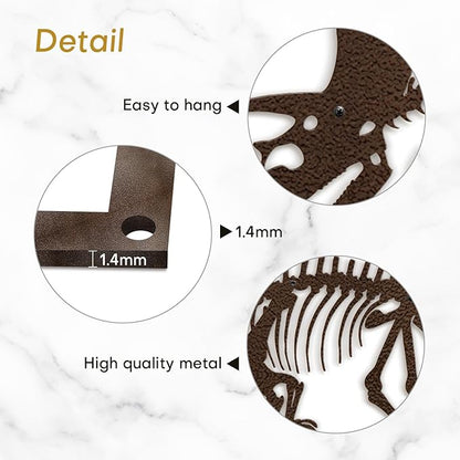 SIGNLEADER Metal Wall Art Decor Triceratops Minimalist Modern Abstract Wall Sculpture Hangings Home Decoration for Living Room, Bedroom, Bathroom, Kitchen - 24" Bronze