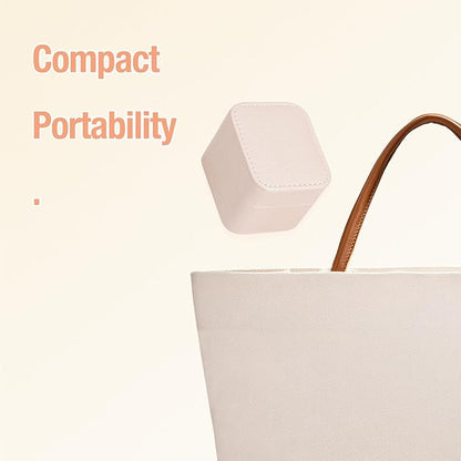 SANQIANWAN PU Leather Wedding Ring Box Jewelry Case for Proposal Engagement Ring Box Jewelry Display Box Gift Box for Birthday and Anniversary (Pearl White-B)