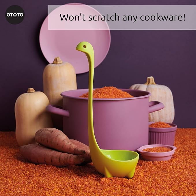 OTOTO The Original Nessie Soup Ladle - Funny Kitchen Gadgets, Loch Ness design, Cooking Gifts for Mom - Cute and Practical Kitchen Utensils - Unique Gifts for Women
