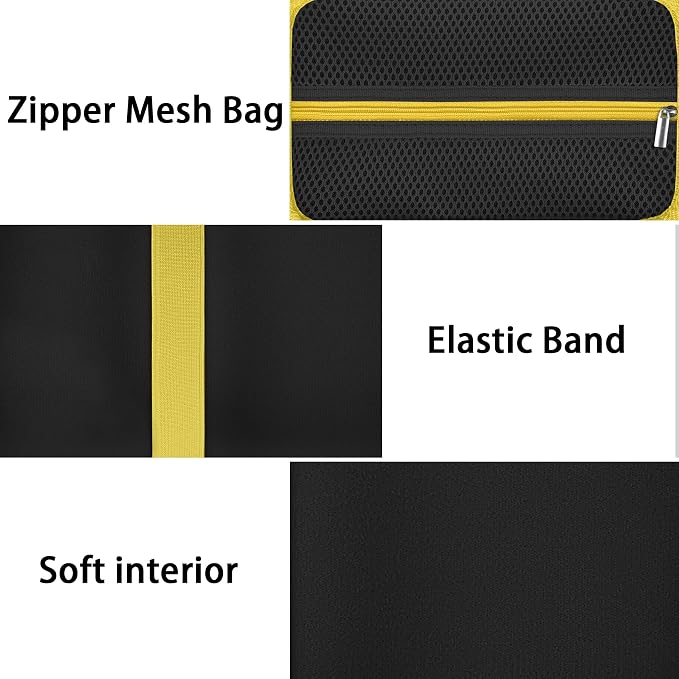 Label Printer Case Compatible with Brother P-Touch PTH110BP/PTH110/PTH111 Pro Label Maker(Black Case,Yellow Zipper)