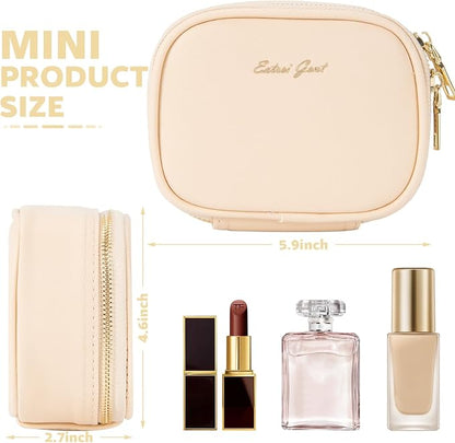 Mini Makeup Bag with Led Mirror,Small Travel Make up Bag 3 Light Modes Adjustable Brightness, for Women Organizer Cosmetic Bag, Portable Travel Train Toiletry Bag, for Pool Parties Work Touch-Ups