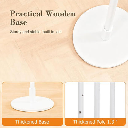 VECELO Coat Rack Freestanding, Entryway Hanger Stand, Umbrella Holder, Hall Tree With Hooks, Floor Standing Tree Stand,White
