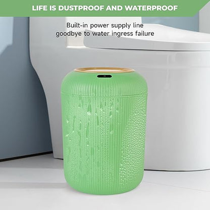 Pukomc Smart Sensor Wastebasket, Convenient and Hygienic Easy to Use, Technology Sensor Waterproof Wastebasket Plastic Trash can for Kitchen, Bathroom, Bedroom, Living Room, Office and Outdoor Green