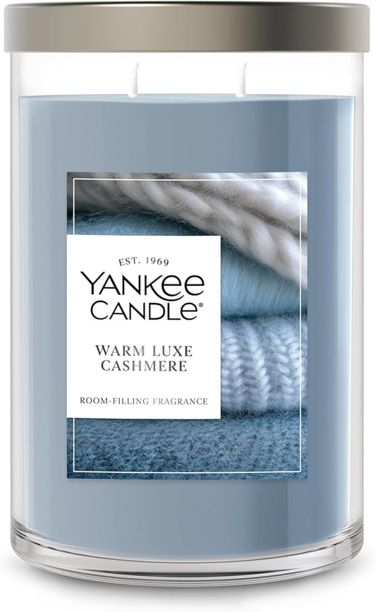 Yankee Candle Large Tumbler Scented Candle with up to 80 Hour Burn Time, Premium Plant Wax Blend for Consistent Burn, 20 oz Tumbler Candle with Room Filling Fragrance, Warm Luxe Cashmere