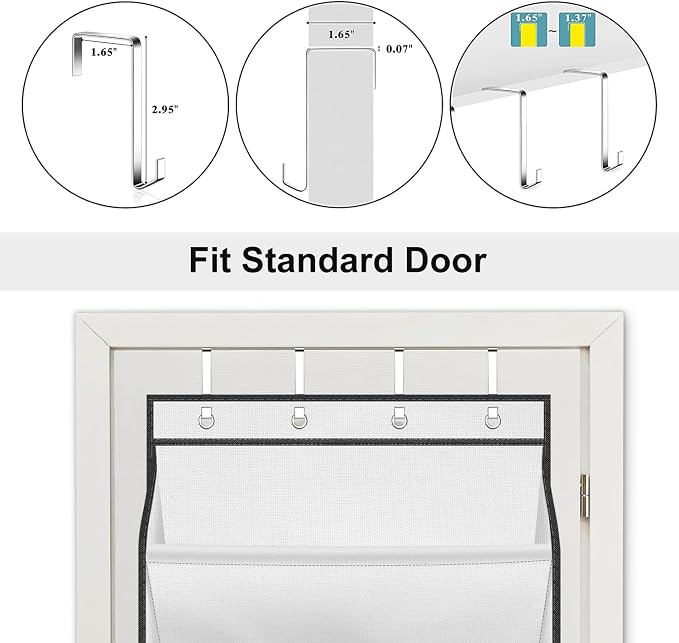 SLEEPING LAMB Over The Door Shoe Organizer for Closet, Kids Sneaker Storage for Hanging Shoe Rack for Door with Large Deep Pockets for Toddler, Girl, Baby Room Decor, White