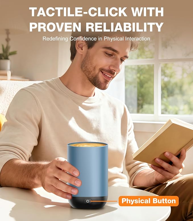Kepwam Self-Heating Coffee Mug T1-16oz, Fast Heating Rechargeable Heated Coffee Mug, Smart Mug with App & Button Control, Ideal Gift for Coffee Lovers & Hot Drink Enthusiasts