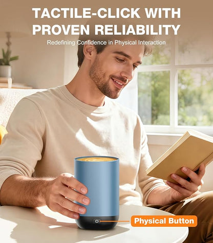 Kepwam Self-Heating Coffee Mug T1-16oz, Fast Heating Rechargeable Heated Coffee Mug, Smart Mug with App & Button Control, Ideal Gift for Coffee Lovers & Hot Drink Enthusiasts