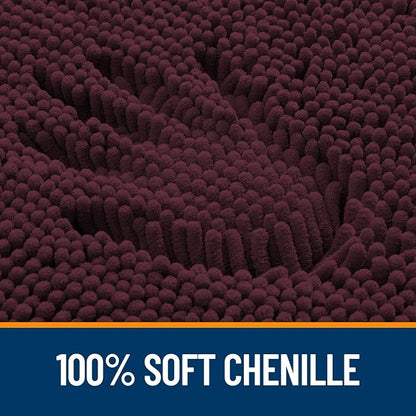 OLANLY Large Bathroom Rugs 50x30, Extra Soft Absorbent Chenille Bath Rugs, Rubber Backing Quick Dry, Machine Washable Bath Mats for Bathroom Floor, Tub and Shower, Home Decor Accessories, Black Cherry