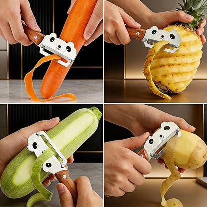 TEEVEA Vegetable Peeler, Stainless Steel Cat-Shaped Blade, PP Handle | Multifunctional kitchen tool, ergonomic non-slip grip, zero flex zero snag, easy to clean, for potatoes apples fruits veggies